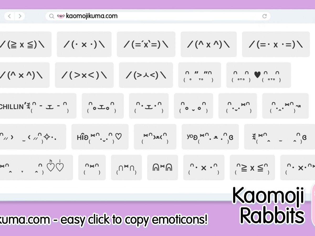 Kaomoji Kaomoji Bunny Rabbits Emoticons & Emojis ₍ᐢ・ܫ・ᐢ₎