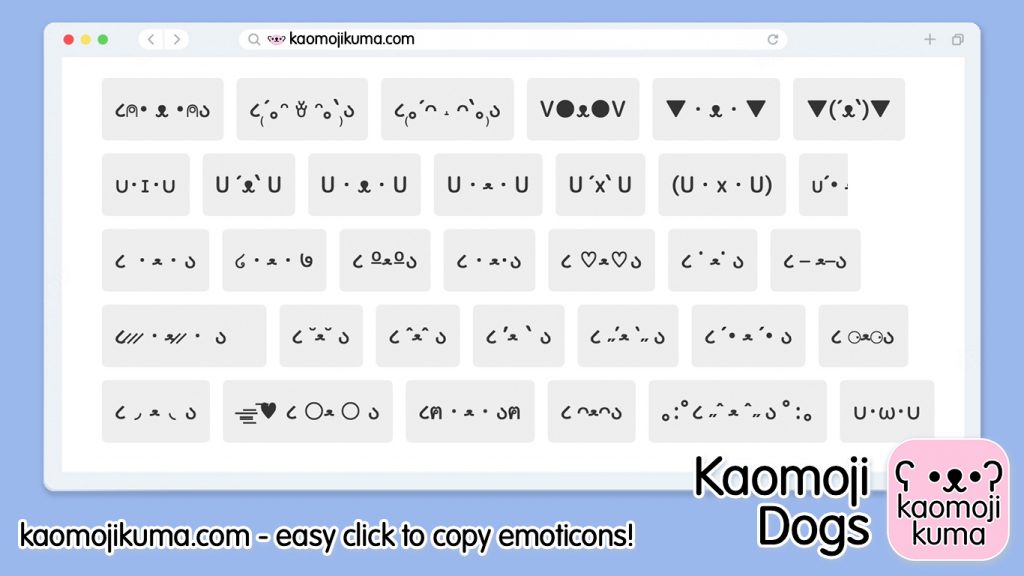 kaomoji dogs japanese emoticons 1