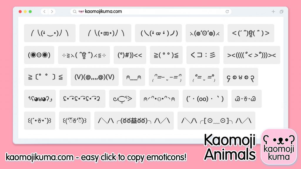 kaomoji more animals japanese emoticons