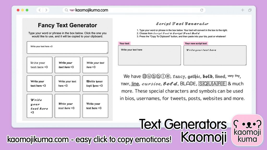 Special Text Generators